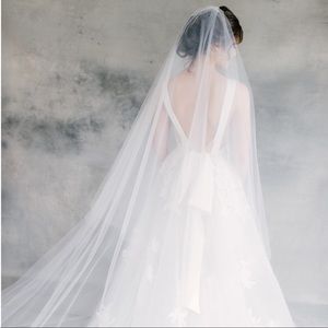 BRAND NEW cathedral length two tier veil, light ivory, from Alice + Mae